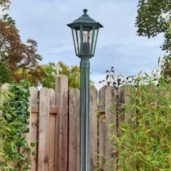 Luminaires Rustiques-hofstein Loria Réverbère, Eclairage de chemin Vert, Noir, 1 lumière