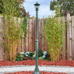 Luminaires Rustiques-hofstein Loria Réverbère, Eclairage de chemin Vert, Noir, 1 lumière