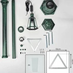 Luminaires Rustiques-hofstein Loria Réverbère, Eclairage de chemin Vert, Noir, 1 lumière