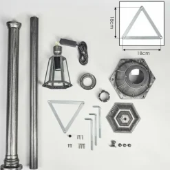 Luminaires Rustiques-hofstein Loria Réverbère, Eclairage de chemin Noir, Argenté, 1 lumière