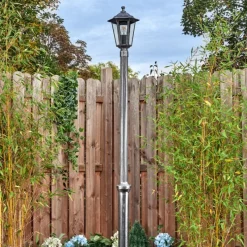 Luminaires Rustiques-hofstein Loria Réverbère, Eclairage de chemin Noir, Argenté, 1 lumière
