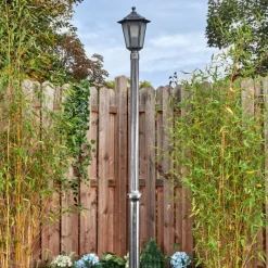 Luminaires Rustiques-hofstein Loria Réverbère, Eclairage de chemin Noir, Argenté, 1 lumière