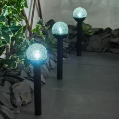 hofstein Lot de 3 lampes solaires Colognole LED Noir, 1 lumière