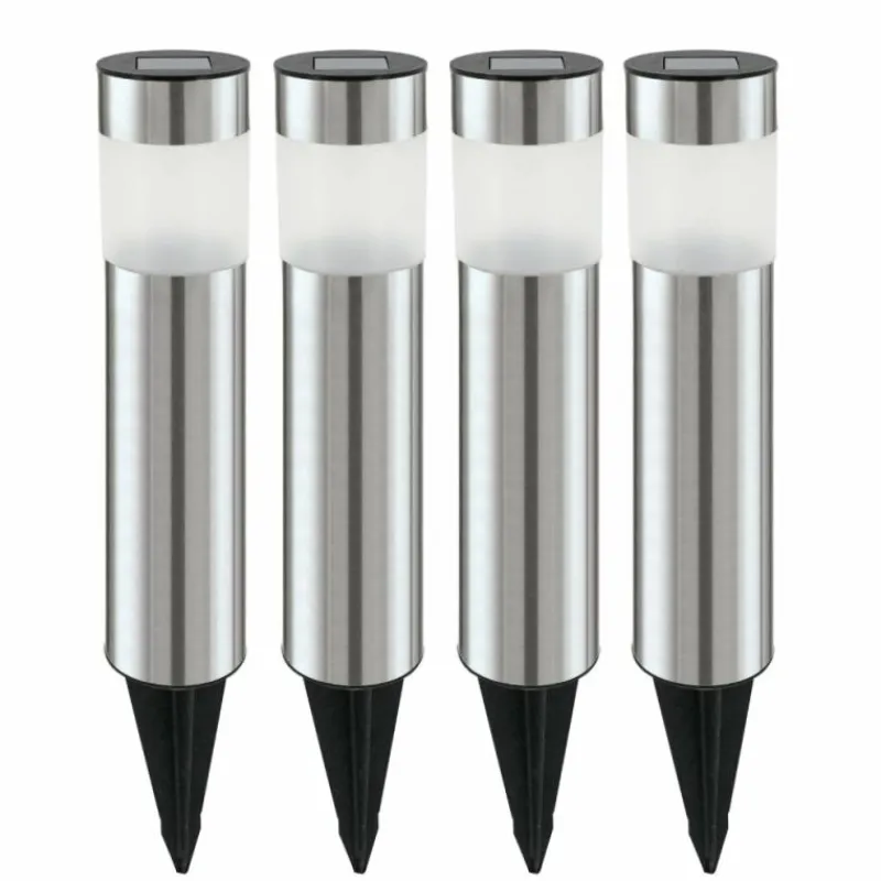 Luminaires Eglo Lot de 5 lampes solaires Eglo SHINE LED Acier inoxydable, 4 lumières