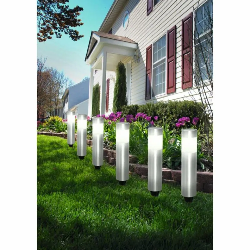 Luminaires Eglo Lot de 6 lampes solaires Eglo SHINE LED Acier inoxydable, 6 lumières