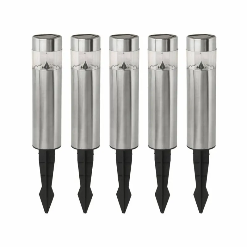 Luminaires Eglo Lot de 5 lampes solaires Eglo SHINE LED Acier inoxydable, 5 lumières