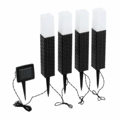Luminaires Eglo Lot de 5 lampes solaires Eglo STEP LED Brun, Noir, 4 lumières