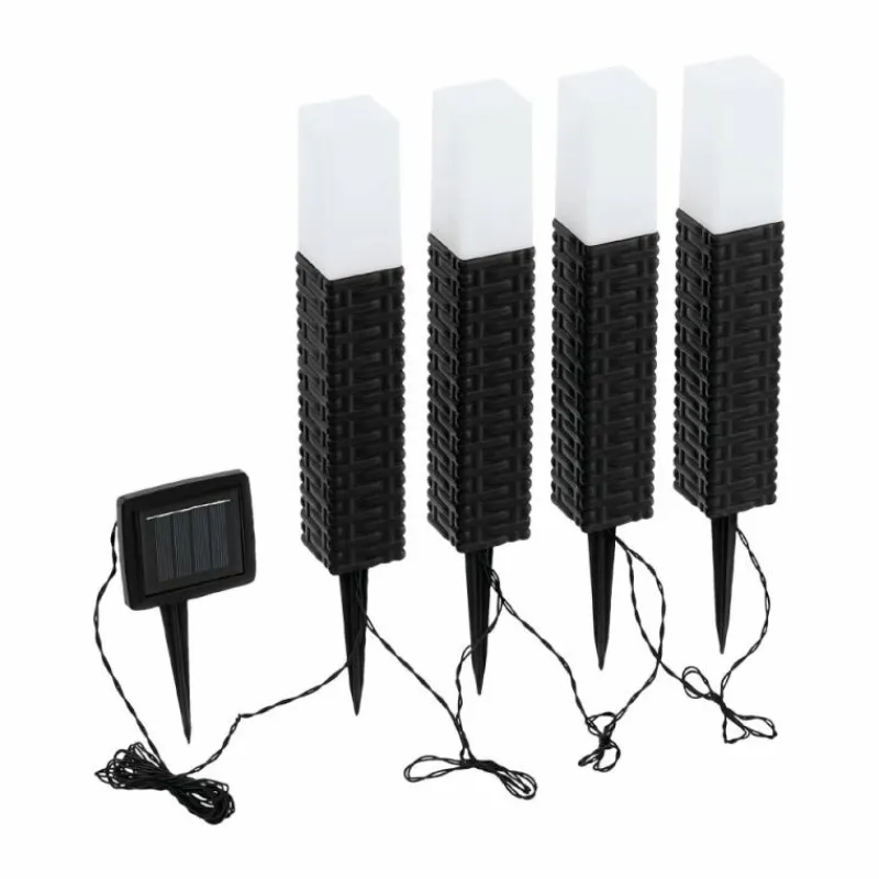 Luminaires Eglo Lot de 5 lampes solaires Eglo STEP LED Brun, Noir, 4 lumières
