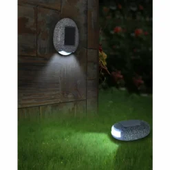 Luminaires Rustiques-Luminaires Globo Lighting Lot de 3 lampes solaires Globo LED Gris, 1 lumière