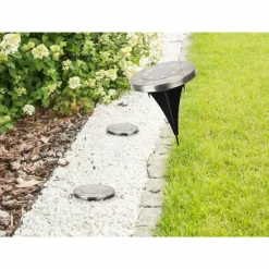 Luminaires Globo Lighting Lot de 4 lampes solaires Globo LED Acier inoxydable, 8 lumières