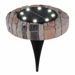 Luminaires Rustiques-Luminaires Globo Lighting Lot de 4 lampes solaires Globo LED Gris, 8 lumières