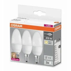 Luminaires Osram Lot de 3 Osram LED E14 5,7 Watt 2700 Kelvin 470 Lumen