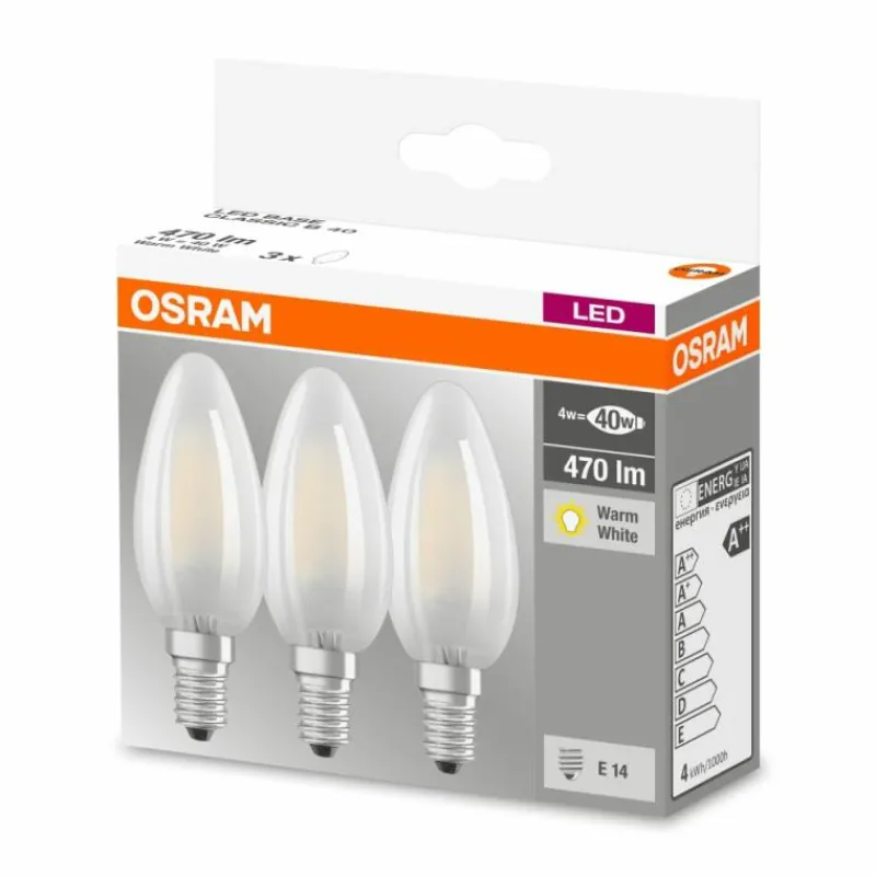 Luminaires Osram Lot de 3 Osram LED E14 4,5 Watt 2700 Kelvin 470 Lumen