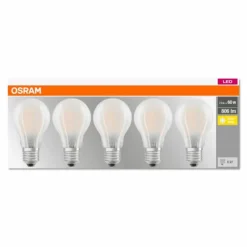Luminaires Osram Lot de 5 Osram LED E27 7 Watt 2700 Kelvin 806 Lumen