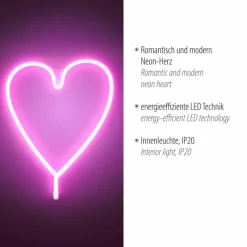 Luminaires Leuchten Direkt Luminaire déco Leuchten-Direkt NEON-HERZ LED Multicolore, 1 lumière* Éclairage Led