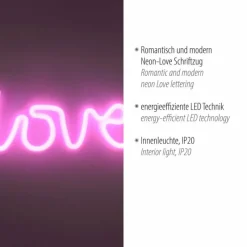 Luminaires Leuchten Direkt Luminaire déco Leuchten-Direkt NEON-LOVE LED Rose, 1 lumière* Éclairage Led