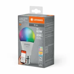 Luminaires Ledvance B22d 9 Watt RGB (couleurs réglables) dimmable 806 Lumen