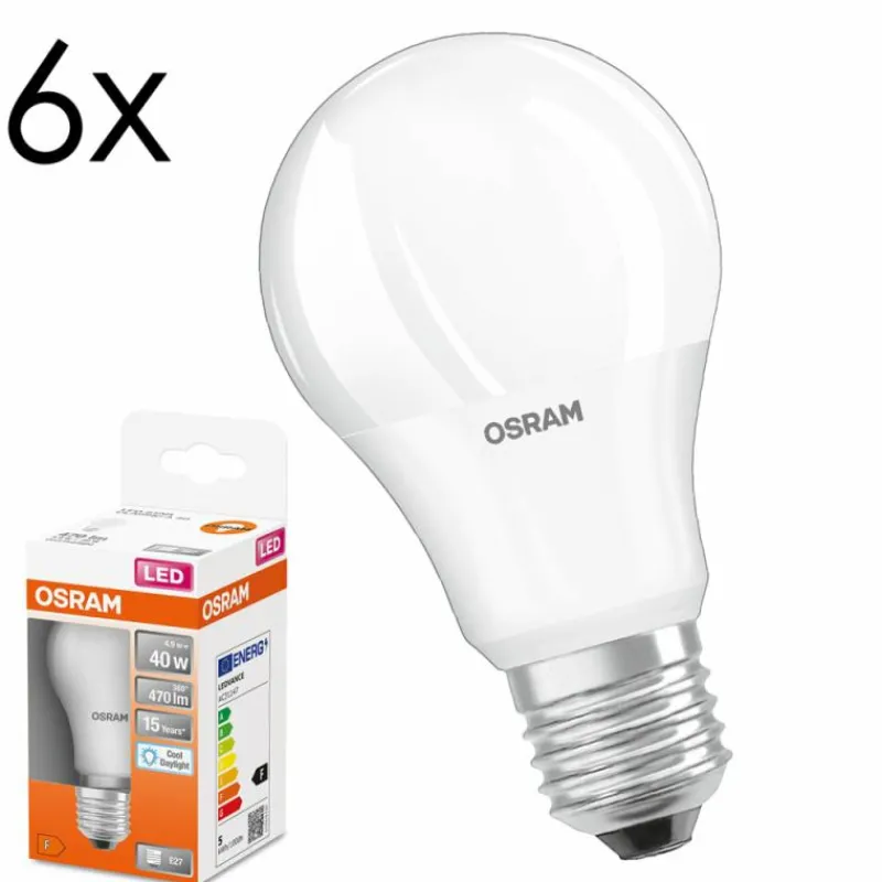 Luminaires Ledvance E27 LED 4.9 Watt blanc lumière du jour 470 Lumen