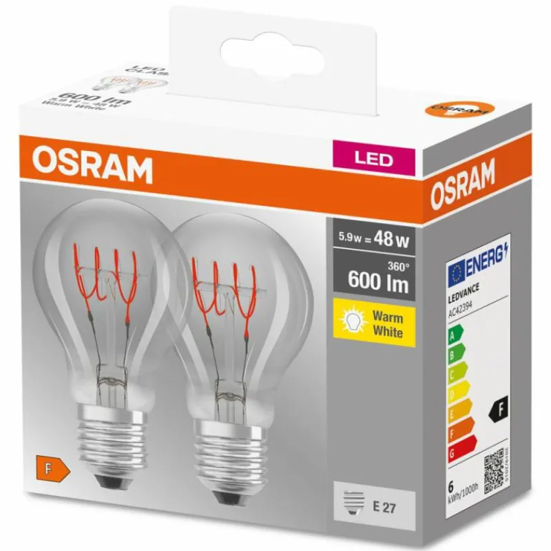 Luminaires Osram E27 5.9 Watt blanc chaud 600 Lumen