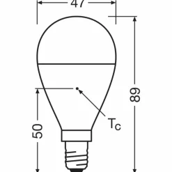 Luminaires Osram E14 7.5 Watt blanc chaud 806 Lumen