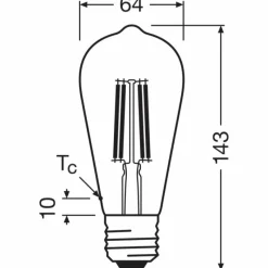 Luminaires Osram E27 5 Watt blanc chaud 1055 Lumen
