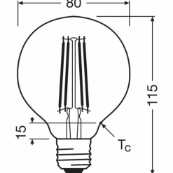 Luminaires Osram E27 2.2 Watt blanc chaud 470 Lumen