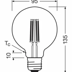 Luminaires Osram E27 5 Watt blanc chaud 1055 Lumen