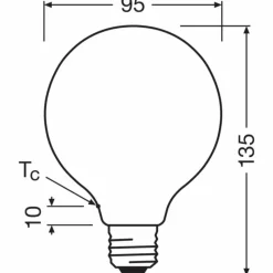 Luminaires Osram E27 5 Watt blanc chaud 1055 Lumen