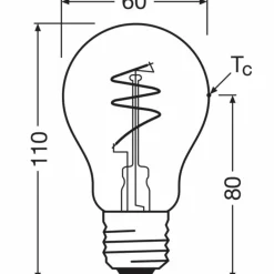 Luminaires Osram E27 4.6 Watt blanc chaud dimmable 470 Lumen