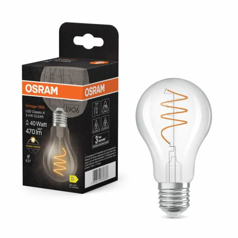 Luminaires Osram E27 3.4 Watt blanc chaud 470 Lumen