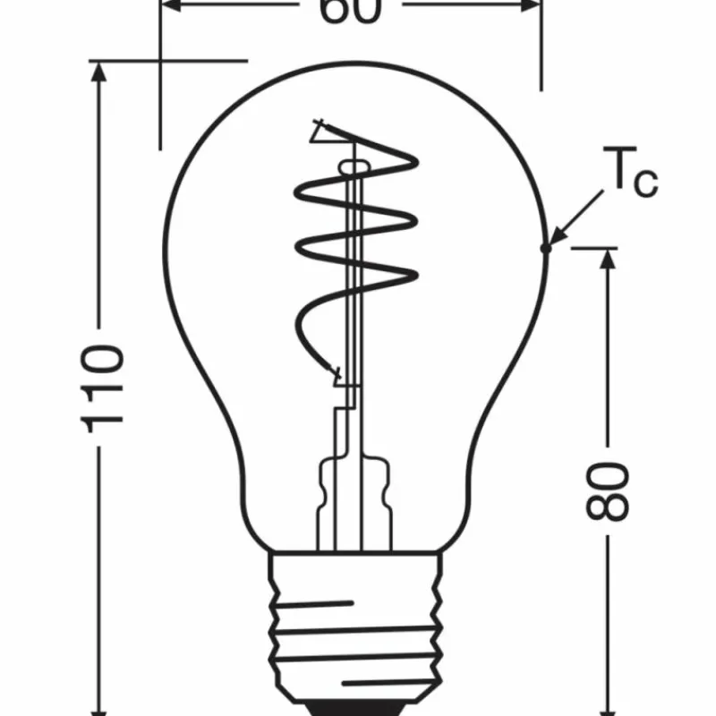 Luminaires Osram E27 3.4 Watt blanc chaud 470 Lumen