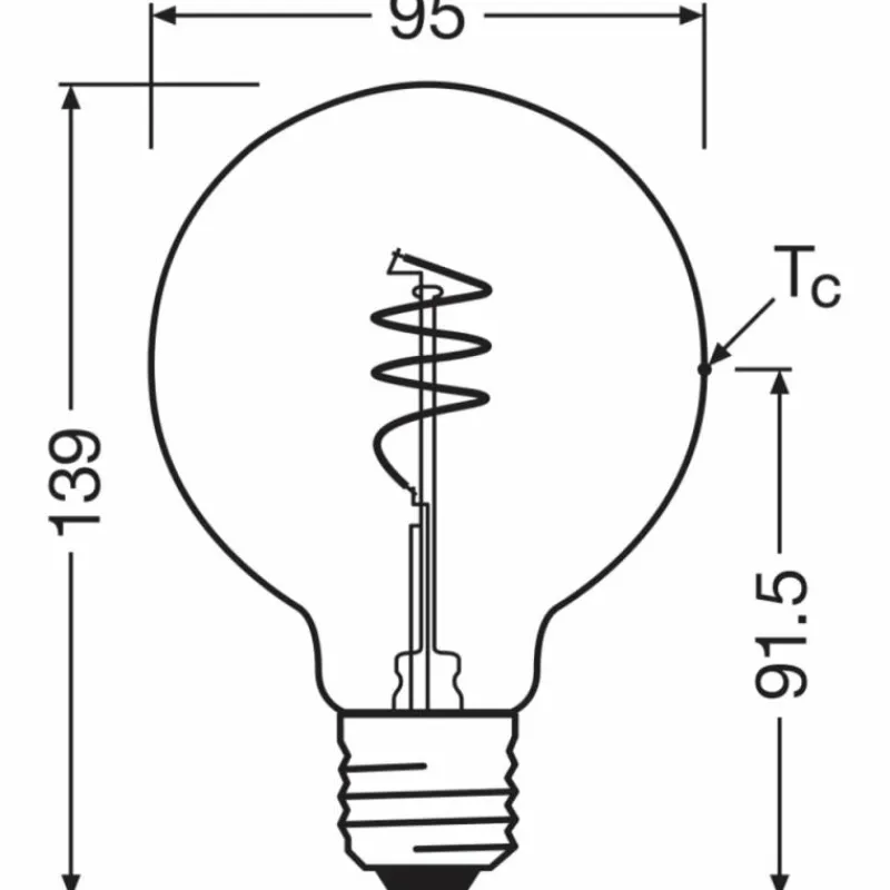 Luminaires Osram E27 3.4 Watt blanc chaud 470 Lumen