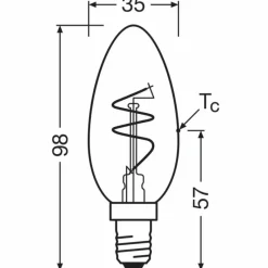 Luminaires Osram E14 3.1 Watt blanc chaud dimmable 300 Lumen