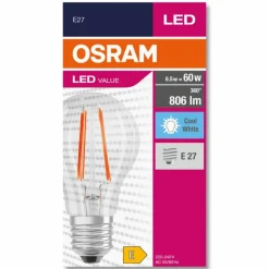 Luminaires Osram E27 LED 6.5 Watt blanc neutre 806 Lumen