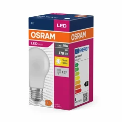 Luminaires Osram E27 LED 4.9 Watt blanc chaud 470 Lumen