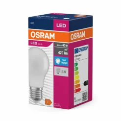 Luminaires Osram E27 LED 4.9 Watt blanc lumière du jour 470 Lumen
