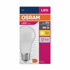Luminaires Osram E27 LED 8.5 Watt blanc chaud 806 Lumen