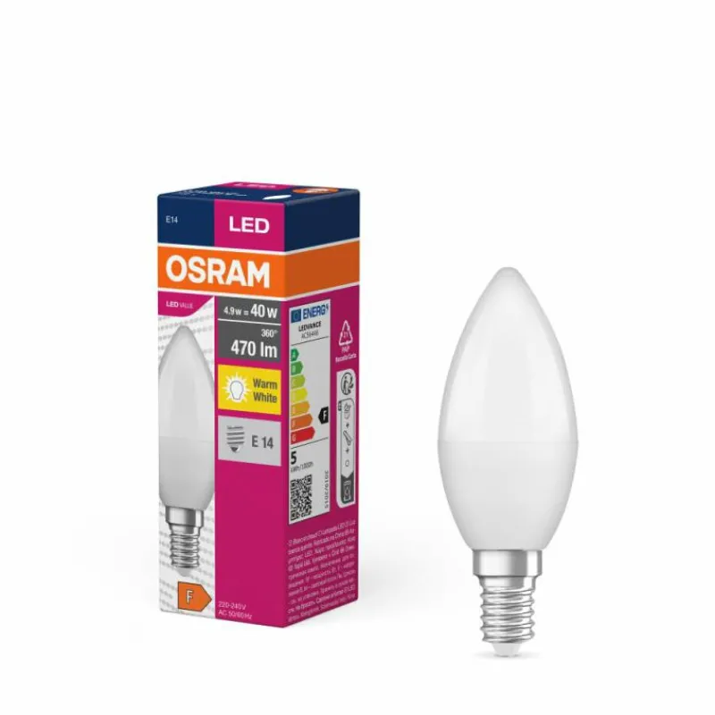 Luminaires Osram E14 LED 4.9 Watt blanc chaud 470 Lumen