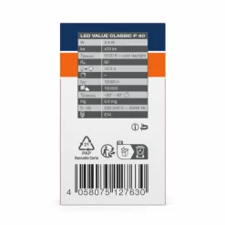 Luminaires Osram E14 LED 4.9 Watt blanc lumière du jour 470 Lumen