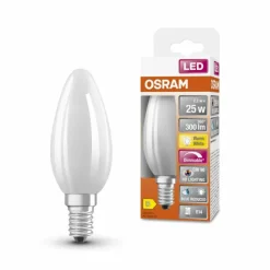 Luminaires Osram E14 LED 2.2 Watt blanc chaud dimmable 300 Lumen
