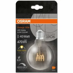 Luminaires Osram E27 LED 4.8 Watt blanc chaud dimmable 470 Lumen