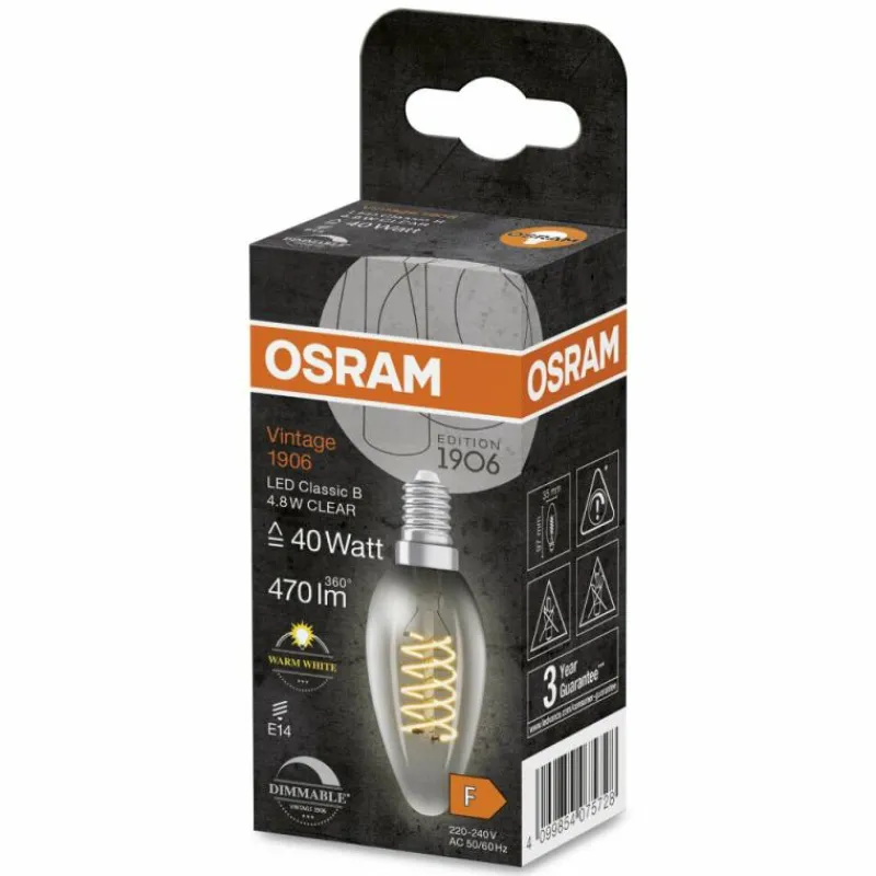 Luminaires Osram E14 LED 4.8 Watt blanc chaud dimmable 470 Lumen