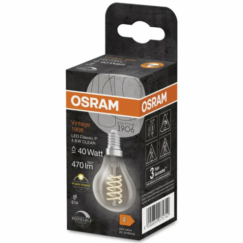 Luminaires Osram E14 LED 4.8 Watt blanc chaud dimmable 470 Lumen