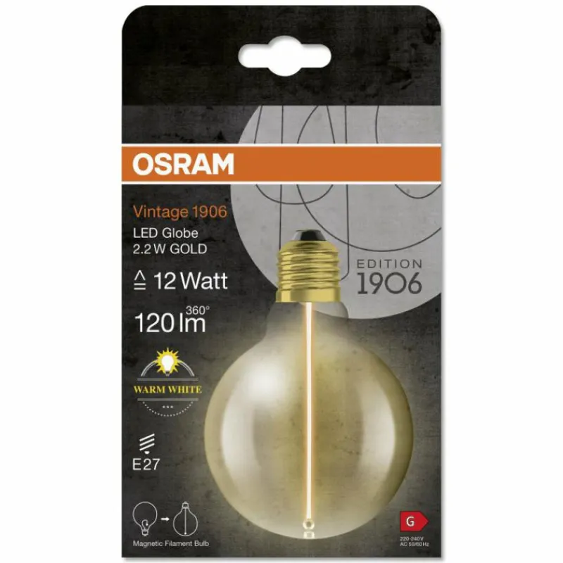 Luminaires Osram E27 LED 2.2 Watt blanc chaud 120 Lumen