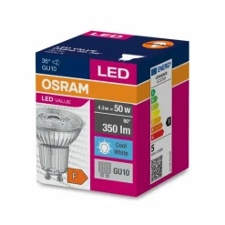 Luminaires Osram GU10 LED 4.3 Watt blanc neutre 350 Lumen