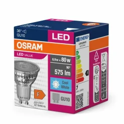 Luminaires Osram GU10 LED 6.9 Watt blanc neutre 575 Lumen