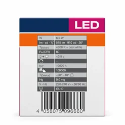 Luminaires Osram GU10 LED 6.9 Watt blanc neutre 575 Lumen