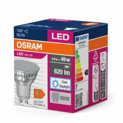 Luminaires Osram GU10 LED 6.9 Watt blanc lumière du jour 620 Lumen
