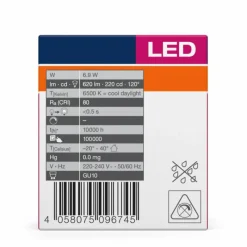 Luminaires Osram GU10 LED 6.9 Watt blanc lumière du jour 620 Lumen