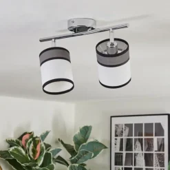 Lampes En Tissu-hofstein Lundegaard Plafonnier, Spot de plafond Chrome, 2 lumières